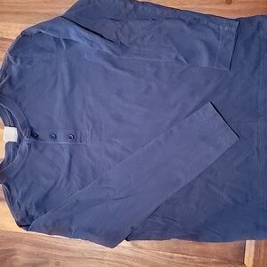 Hanna Andersson Blue Long Sleeve Henley Shirt